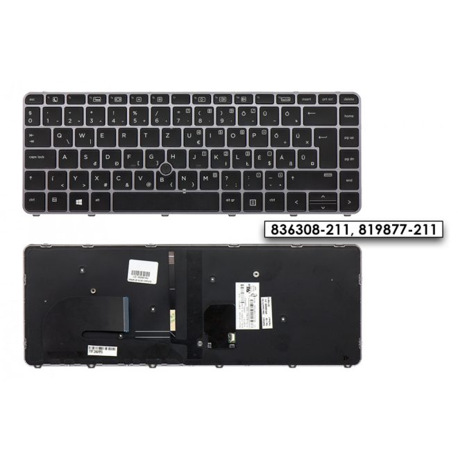 HP EliteBook 840 G4 ezüst-fekete magyar Laptop billentyűzet