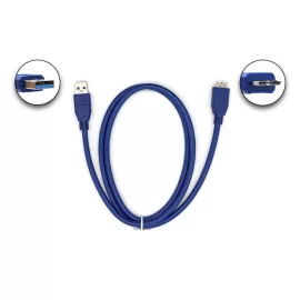 USB 3.0 A apa - microB apa 1m összekötő kábel, kék