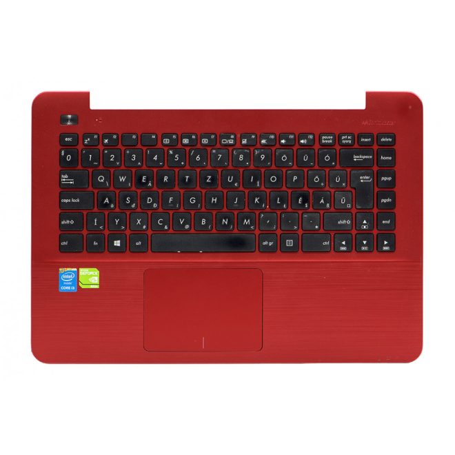 Asus X455LJ használt magyar piros billentyűzet modul touchpaddal (90NB08M4-R31HU0)