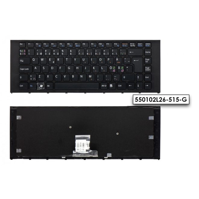 Sony Vaio VPC-EA gyári új norvég fekete billentyűzet (148792221)