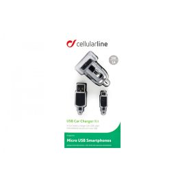   Cellularline univerzális microUSB átalakító szivargyújtós tablet/telefon töltő (CBRUSBCCMICROUSB)