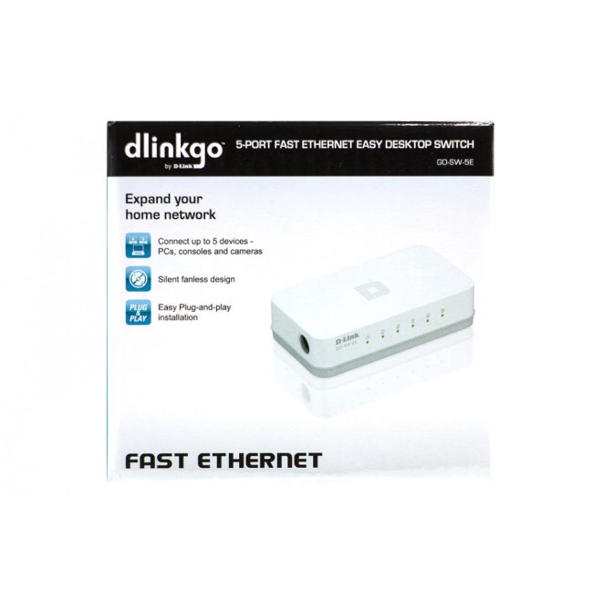 D-Link 10/100Mbps Fast Ethernet Switch, 5 portos, (GO-SW-5E/E)