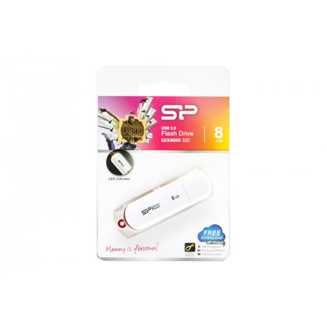 Silicon Power LuxMini 320 8GB USB 2.0 Fehér pendrive (SP008GBUF2320V1W)