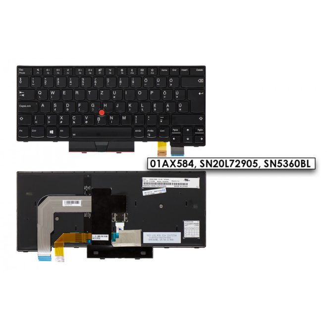 Lenovo ThinkPad A475 fekete magyar Laptop billentyűzet