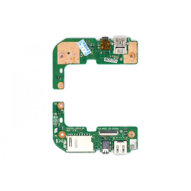 Asus X555LA, X555LD, X555LF, X555LN használt USB/audio/kártyaolvasó panel (90NB0620-R10010)
