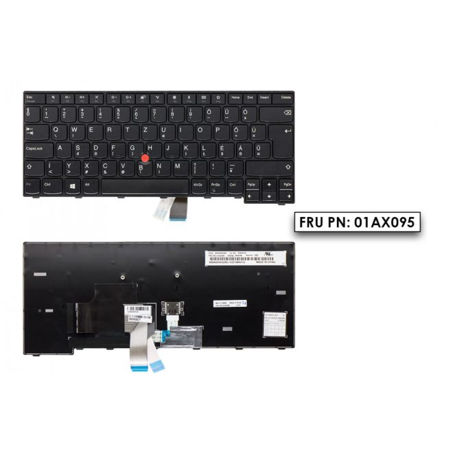 Lenovo ThinkPad E470 fekete magyar Laptop billentyűzet