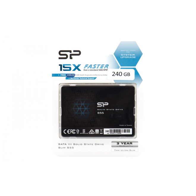 Silicon Power S55 240GB SSD meghajtó (SP240GBSS3S55S25) | 3 év garancia! | Ingyenes beszereléssel!