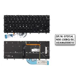 Dell Inspiron 7547 fekete UK angol Laptop billentyűzet