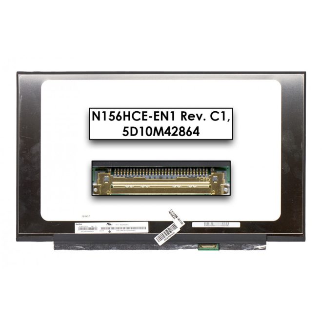 Gyári új matt 15.6' Full HD IPS (1920x1080) eDP IPS LED Slim laptop kijelző, (sz: 350mm, m: 215mm), beszerelési lehetőséggel (csatlakozó: 30 pin - jobb)