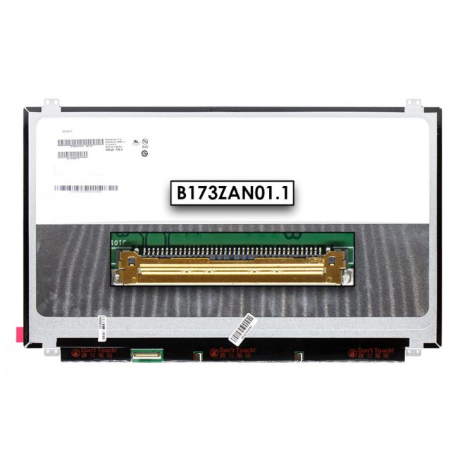 Gyári új matt 17.3" UHD (3840x2160) eDP IPS LED Slim kijelző (csatlakozó: 40 pin - bal)