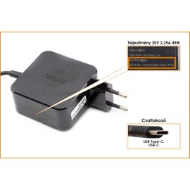   Asus Chromebook C302CA 20V 2,25A, 15V 3A, 12V 3A, 9V 2-3A, 5V 2-3A 45W-os gyári új Laptop töltő