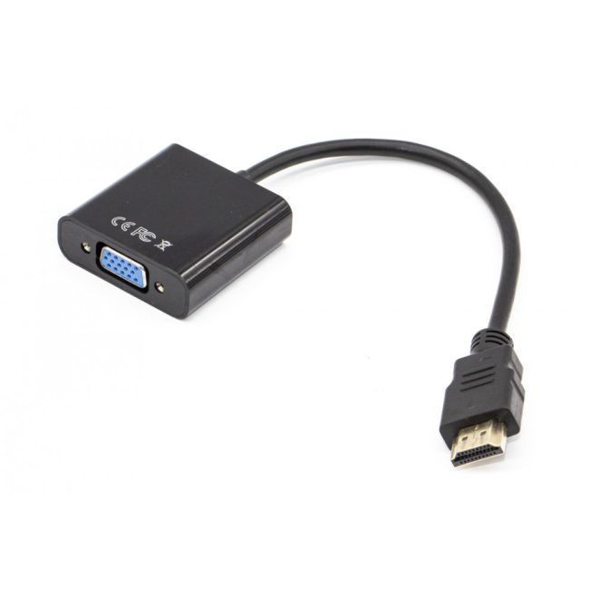 HDMI to VGA 15cm átalakító kábel (Apa/Male to Anya/Female)