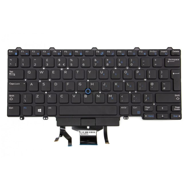 Dell Latitude 7490 fekete UK angol Laptop billentyűzet