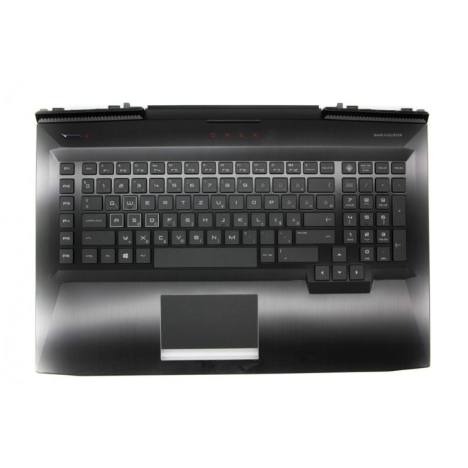 HP Omen 17T-AN100, 17-AN102X, AN-105TX, gyári új magyar fekete-fehér háttér-világításos billentyűzet modul touchpaddal (150W, kis Center-Pin nyílás) (L14994-211)
