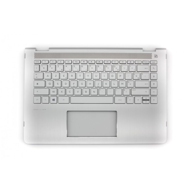 HP Pavilion X360 14-BA0, 14-BA1, 14T-BA0, 14M-BA0 sorozathoz gyári új francia ezüst szürke háttér-világításos billentyűzet modul (928708-051)