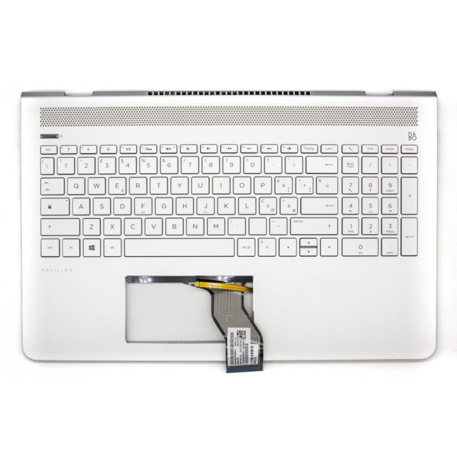 HP Pavilion 15-CC5, 15-CC6, 15-CC7, 15T-CC500 sorozathoz gyári új ezüst olasz háttér-világításos billentyűzet modul (929865-061)