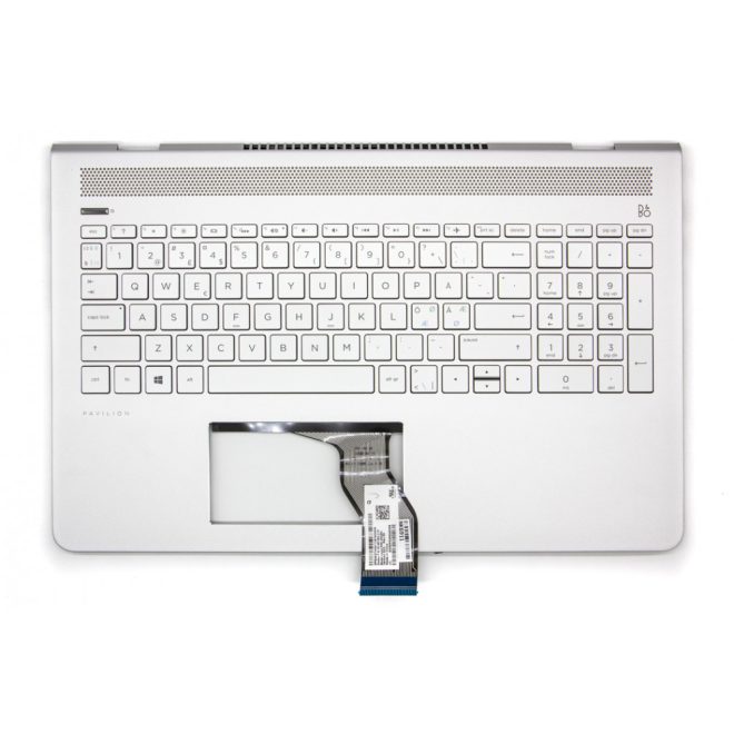 HP Pavilion 15-CC5, 15-CC6, 15-CC7, 15T-CC500 sorozathoz gyári új norvég ezüst háttér-világításos billentyűzet modul (929865-DH1)