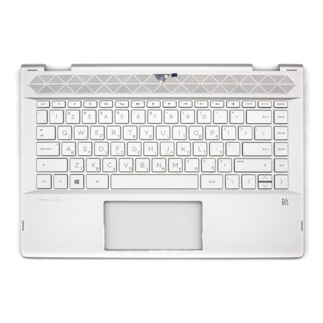 HP Pavilion X360 14T-CD000 ezüst héber Laptop billentyűzet
