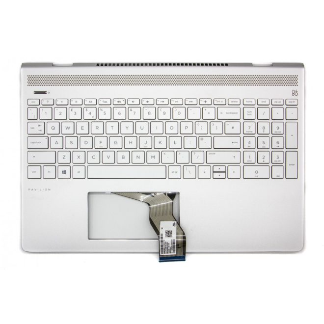 HP Pavilion 15-ck0 gyári új ezüst UK angol háttér-világításos billentyűzet modul (L01924-031)