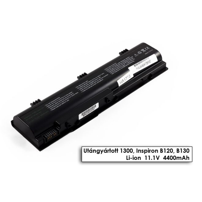 Dell Inspiron 1300 Laptop akkumulátor, új, gyárival megegyező minőségű helyettesítő, 6 cellás (4400mAh)