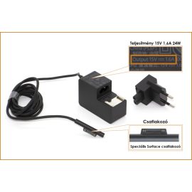   Microsoft Surface (Pro, GO, Book modellekhez) gyári új 24W, 15V 1,6A töltő (KVG-00006)