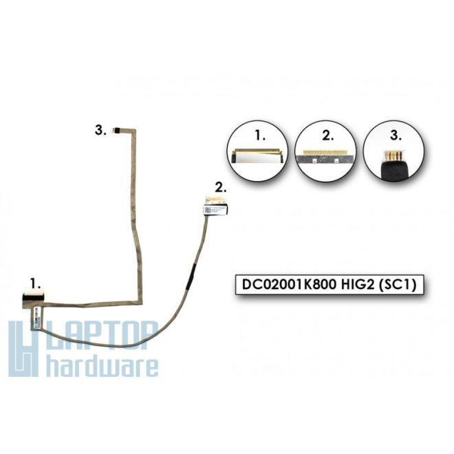 Samsung NP350V5C, NP355V5C, NP365E5C használt LCD kijelző kábel (DC02001K800)
