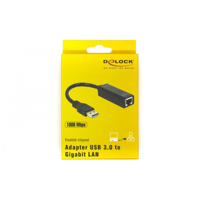 Delock USB 3.0 (apa) - Gigabit RJ45 (anya) LAN adapter, átalakító (62616)