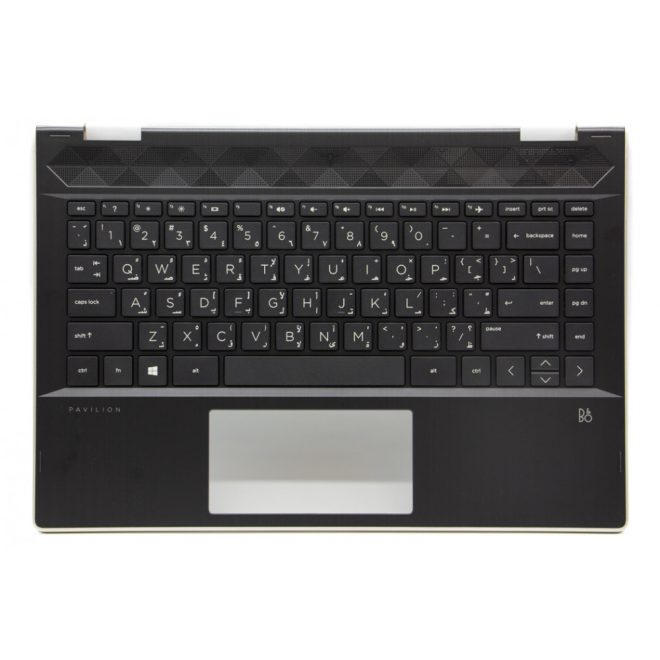 HP Pavilion X360 14T-CD000 fekete-arany arab angol Laptop billentyűzet