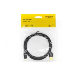   Delock USB 2.0 (Type-A) (apa) - USB C (Type-C) (apa) átalakító kábellel (2m) (83327)