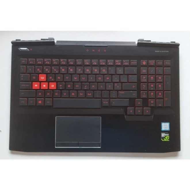 HP Omen 15T-CE0 fekete-piros bolgár / bulgár Laptop billentyűzet