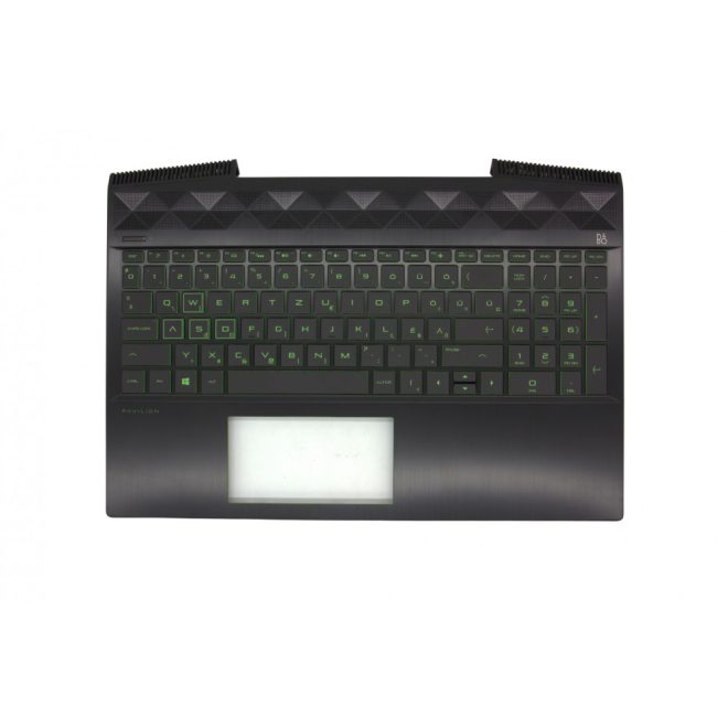 HP PAVILION GAMING 15T-CX0000,15-CX0000 sorozathoz gyári új magyar fekete-zöld fém háttér-világításos billentyűzet modul (L20671-211)