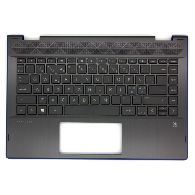 HP Pavilion X360 14T-CD000 fekete-kék norvég Laptop billentyűzet