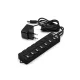USB elosztó HUB 7db USB 2.0 porttal, tápegységgel, mindegyik USB külön kapcsolóval