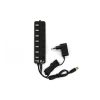 USB HUB 7db USB 2.0 porttal, táppal, kapcsolóval