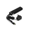 USB elosztó HUB 7db USB 2.0 porttal, tápegységgel, mindegyik USB külön kapcsolóval