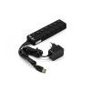 USB HUB 7db USB 2.0 porttal, táppal, kapcsolóval