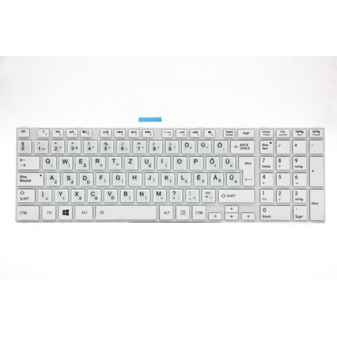 Toshiba Satellite C55D-A fehér magyarított Laptop billentyűzet