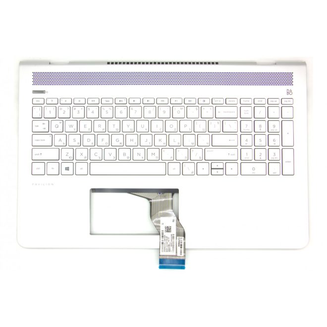 HP Pavilion 15-CC5, 15-CC6, 15-CC7, 15T-CC500 gyári új ezüst-kék bolgár/bulgár háttér-világításos billentyűzet modul (929867-261)