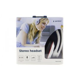   Gembird MHS-001-GW fehér sztereó fejhallgató mikrofonnal, saját hangerő szabályozóval (csatlakozó: 2x audio jack)