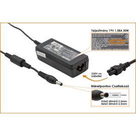   Toshiba Mini NB205 19V 1,58A 30W-os gyári új Laptop töltő