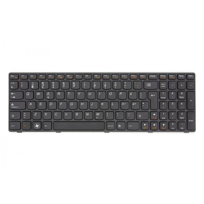 Lenovo IdeaPad V580 fekete norvég Laptop billentyűzet