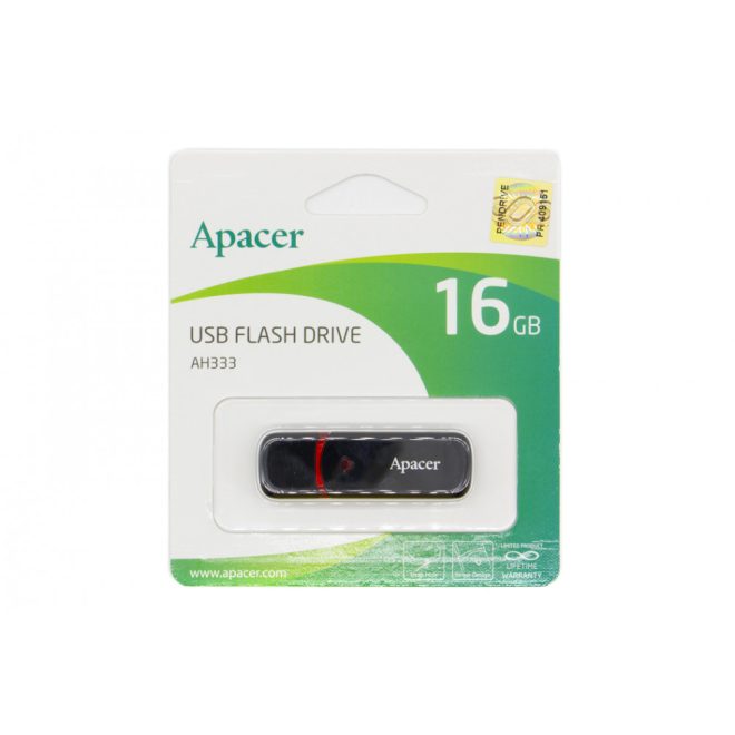 Apacer 16GB piros-fekete pendrive AH333 (AP16GAH333B-1)