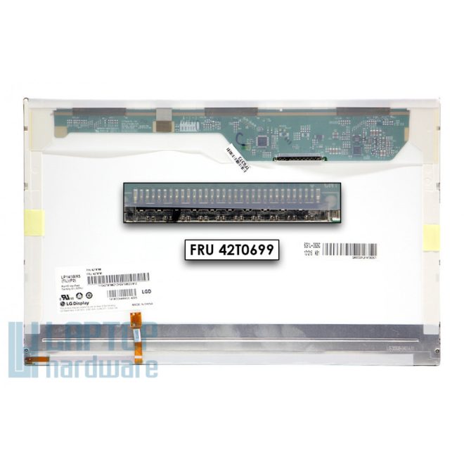 Lenovo T400, R400 használt matt 14.1' (1280x800) LED kijelző (csatlakozó: 12 pin BL + 30 pin SI jobb)