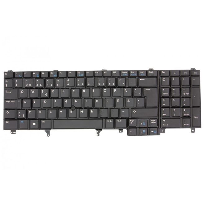 Dell Latitude E6540 fekete svéd/finn Laptop billentyűzet