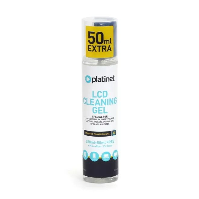 Platinet kijelző tisztító gél 250ml + mikroszálas törlő kendő (PFS6250)