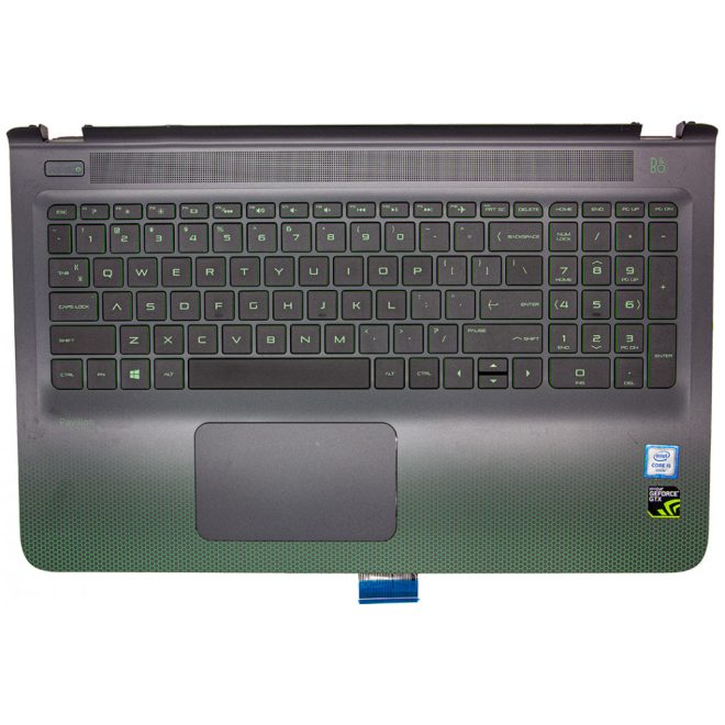 HP Pavilion 15-ak000 fekete-zöld US angol Laptop billentyűzet