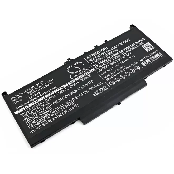 Dell Latitude E7270, E7470 helyettesítő új, 6 cellás 7200mAh, 55Wh akkumulátor (J60J5)