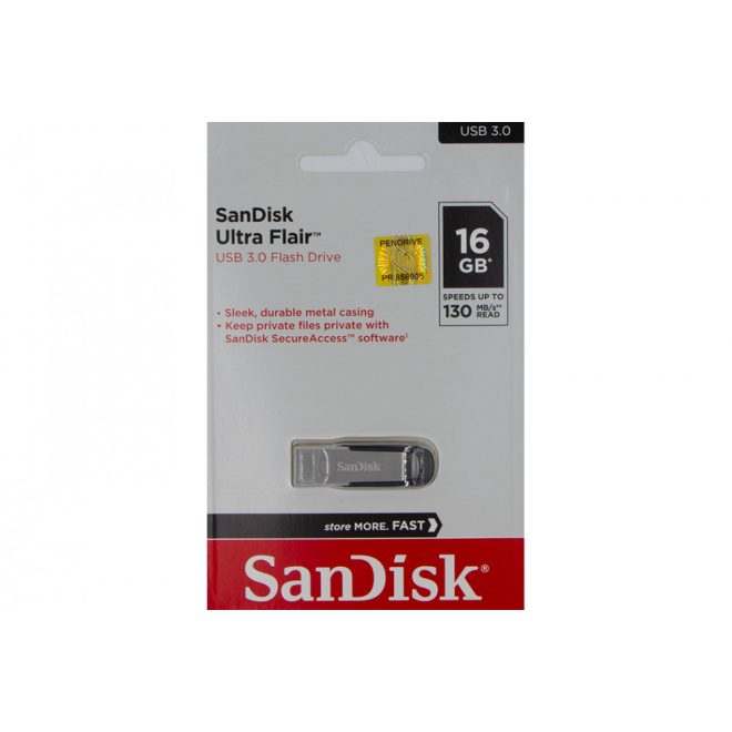 SanDisk 16GB USB 3.0 Ultra Flair pendrive (139787)