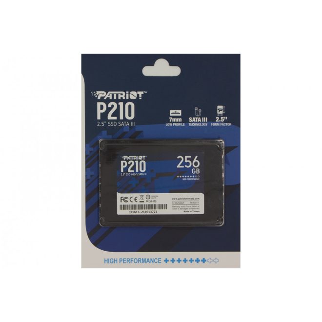 Patriot 256GB SSD meghajtó P210 | 3 év garancia! 