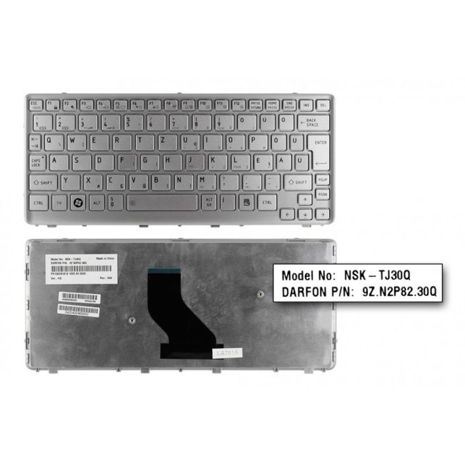 Toshiba Satellite T210, T215 gyári új magyar ezüst billentyűzet (K000096240)